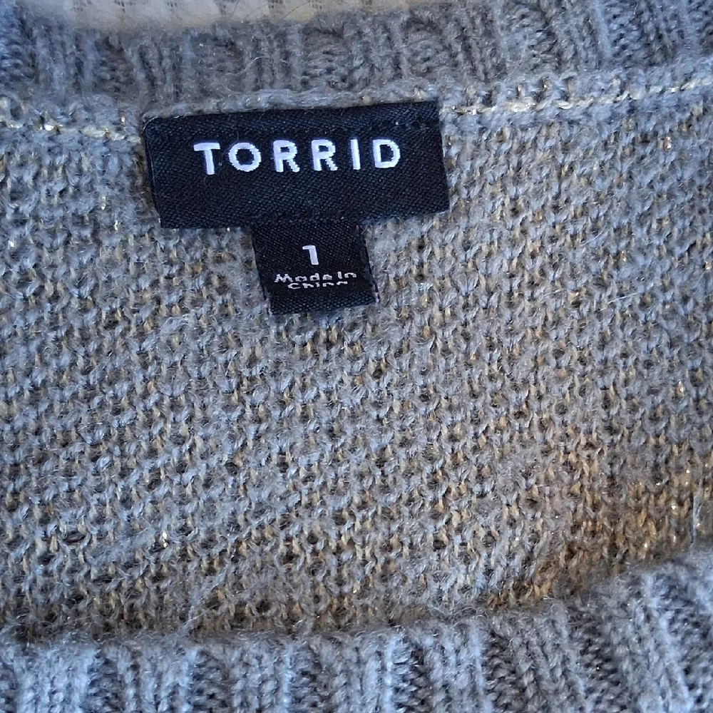 Torrid Gray and Gold Skull Sweater - Picture 2 of 2